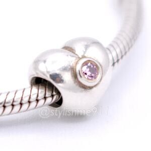 Authentic Pandora Heart with Pink Zirconia Charm - 790134PCZ